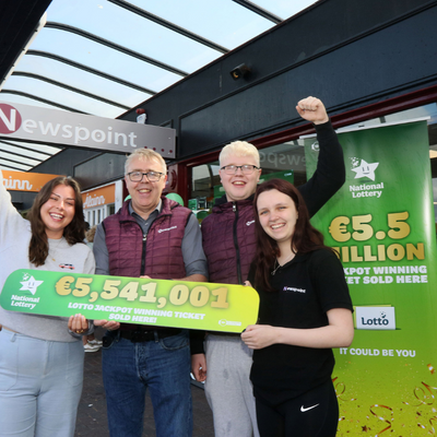 Celebrations in Galway as local shop revealed as location of €5,541,001 Lotto jackpot win  