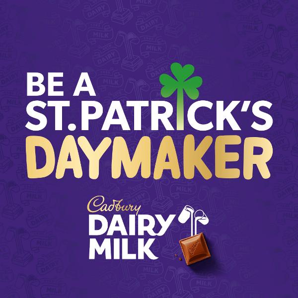 Be a daymaker this St. Patrick's Day by sending someone a free bar of Cadbury Dairy Milk 