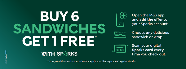 M&S SPARKS APP UNVEILS THE LAUNCH OF EXCLUSIVE SANDWICH REWARDS 