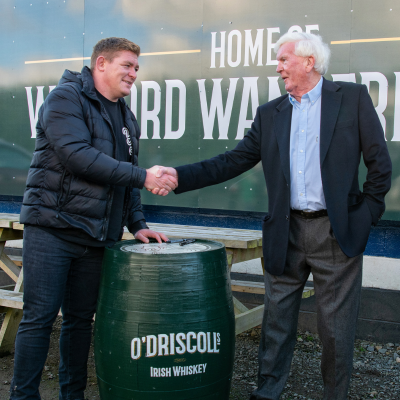 Irish Rugby International Tadhg Furlong unveils O’Driscolls Irish Whiskey as sponsor of Wexford Wanderers R.F.C