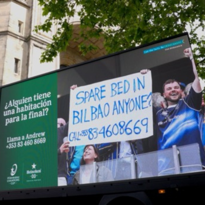 Leinster fan hopes to bag a bed in Bilbao thanks to Heineken® 0.0