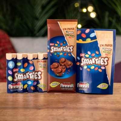  Smarties becomes the first global confectionery brand to switch to recyclable paper packaging
