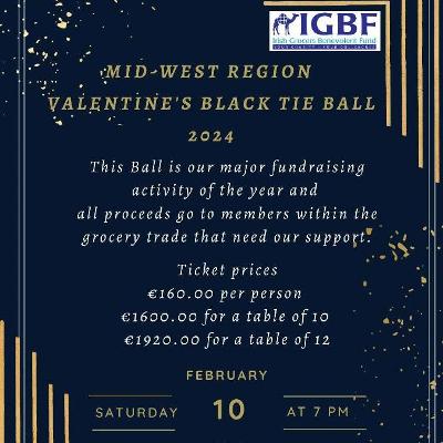 IGBF Mid-West Region Valentine’s Black Tie Ball Saturday 10th February 2024