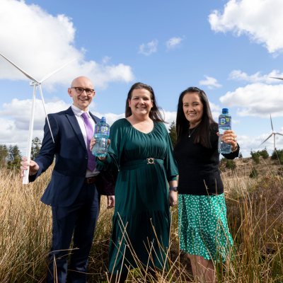 Ballygowan mineral water to be produced using 100% renewable electricity harnessed from wind energy 