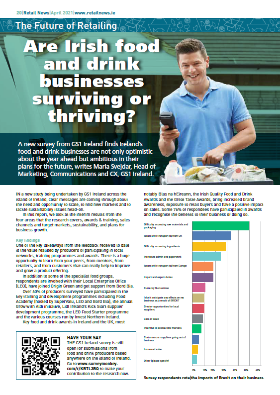 Are Irish food and drink businesses surviving or thriving? GS1 investigates